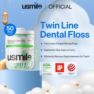 [Ramadan Sale] usmile Little Seahorse Twin Line Dental Floss (50 Pcs)