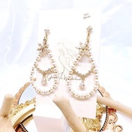 |華麗典雅| 氣質珍珠雪花水滴皓石耳環