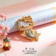 Chinese Style Song Jin Pendant Matte Gold kt Mermaid with Diamond diy Bottom Holder Alloy DIY Chines