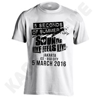 PUTIH Kaos OT0358 - 5 SECOND OF SUMMER - 02 - BK - WHITE SIZES S-XXL