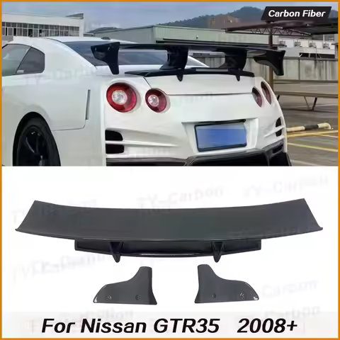 Real Carbon Fiber Rear Spoiler Tail Wings For Nissan GTR GTR35 R35 Car Rear Trunk Wing Top Rear Spoi