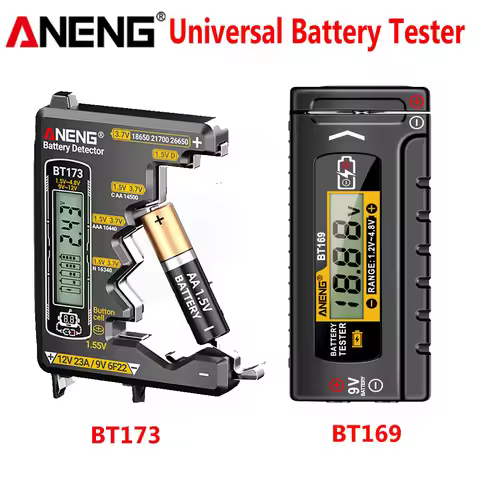 Battery Tester BT173 BT169 Battery Level Detector Test 9V 12V AA AAA Button Cell Diagnostics Tool Vo