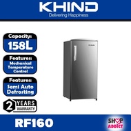 KHIND Single Door Refrigerator RF160 158L/KHIND Peti Sejuk 1 Pintu RF160 158L