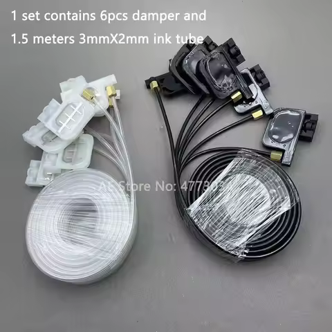 6 Colors UV Solvent Ink Damper Dumper with 1.5Meter Tube Pipe for Epson R320 R330 L800 L805 R1390 14