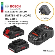BOSCH Starter Kit ProCORE 18V 4.0Ah (2 X ProCORE 18V 4.0Ah Battery & 1 X Charger GAL 1880CV)
