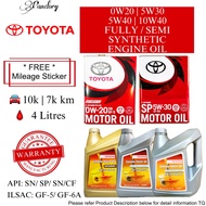 【💯ASLI】MINYAK HITAM ENJIN TOYOTA ENGINE OIL (0W20)(5W30)(5W40)(10W40) API SN SN/CF/ GF-5 GF-6A/ FULL