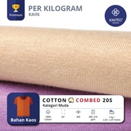 KAIN COTTON COMBED 20S KATEGORI WARNA MUDA (BAHAN KAOS)