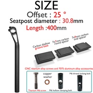 THM จักรยานคาร์บอนไฟเบอร์ Seatpostเส้นผ่านศูนย์กลาง27.2/30.8/31.6Mm ชดเชย0 °/25 ° ความยาว350/400Mm น