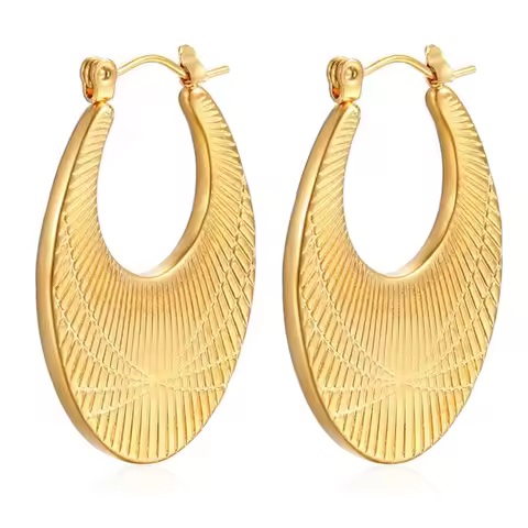 316L Stainless Steel Waterproof Gold Color Stud Earrings For Women Girl Fashion New Gift Ear Buckle 