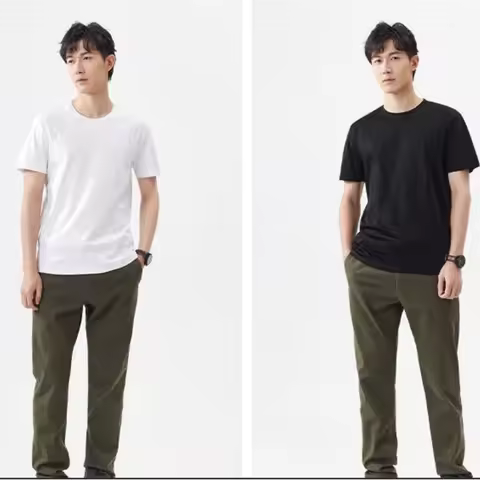 High End 100% Pima Cotton Men T-Shirt Short Sleeve Round Neck Tops High Quality Summer Men Tee Shirt