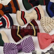 LINGUOZHANG22Men's knitted bow tie Korean version British fashion knitted trendy arrow bow tie