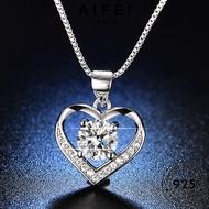 AIFEI JEWELRY Korean Sterling Moissanite Perempuan Accessories Leher 純銀項鏈 Silver Women Diamond Perak