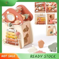 [luxiang.] Wooden Activity Cube - 5-In-1 Montessori Toys for 1+ Year Old Boys & Girls, Multipurpose 