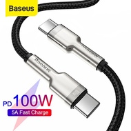 Baseus 1m / 2m โลหะทั้งหมด 100W สาย USB C ถึง USB Type C ชาร์จเร็ว QC 4.0 PD สำหรับ MacBook Pro Xiao