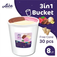 ice cream aice 8 liter 3 rasa ready promo cone ice ✅