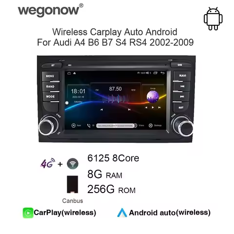 Car radio For Audi A4 B6 B7 S4 RS4 2002-2009 8G+256G DSP Carplay Auto Android 12.0 IPS Car Player GP