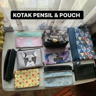 NEW PRELOVED !! Kotak Pencil Pencil Case Pouch Typo Miniso