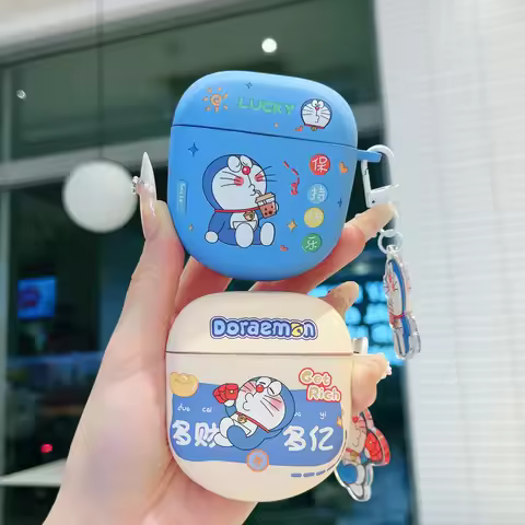 Cute Cartoon Doraemon For Bose QuietComfort Earbuds II Ultra Ultra II Soft Silicone Frosted Protecti