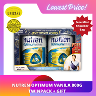 NUTREN OPTIMUM TWINPACK VANILLA  800G X 2 + FREE MINI SHOULDER BAG