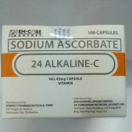 24 ALKALINE-C Sodium Ascorbate 100 Capsules