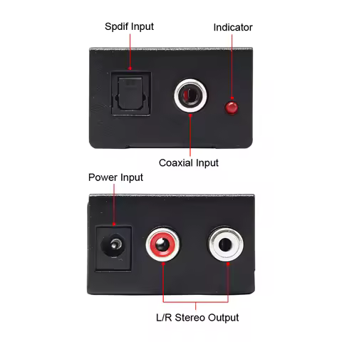 Analog to Digital Audio Converter Fits for RCA to Optical Coaxial, R/L or 3.5mm Jack AUX to Digital 