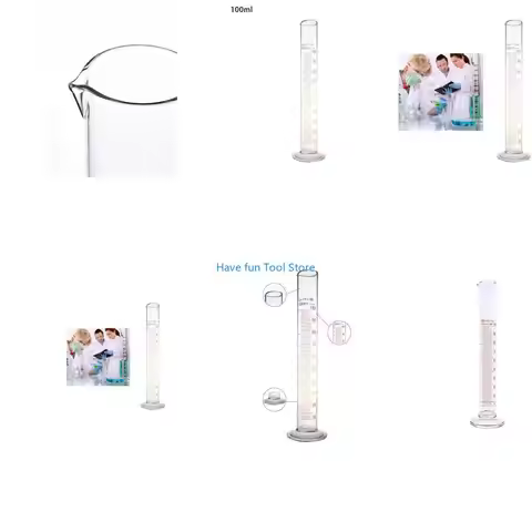 193B Chemistry Lab Spout Measure 100ml Profession Graduated Glass Measuring Cylinder