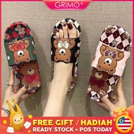 READY STOCK💝 GRIMO Sinzbear Sandal Women's Flat Sandals Slippers Woman Shoe Shoes Kasut Wanita Lawa 