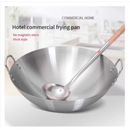 <<TWS SELECT>>HIGH QUALITY Stainless Steel Wok with Double Ears High Quality/Double Handle Wok/Kuali