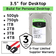 BarraCuda PC Desktop HDD Hard Disk 500gb 1TB 2TB 3TB 4TB HDD 3.5" CCTV HDD Hard Drive