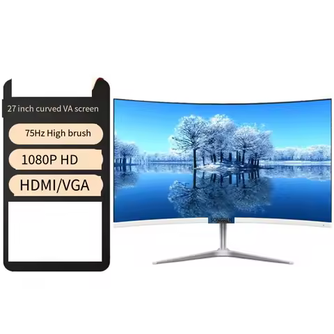 27 Inch Curved Screen 3000R 1920X1080 1K 75Hz 2ms HDMI+VGA Desktop Monitor Display LCD Monitor 27" V