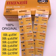 Battery SR-41SW,SR-416SW,SR-512SW,SR-516SW,SR-521SW,SR-527SW, Maxell Silver Oxide Mi