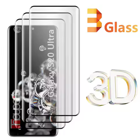 3Pcs 3D Tempered Glass For Samsung Galaxy S20 Ultra Screen Protector Full Cover Film For Samsung S20