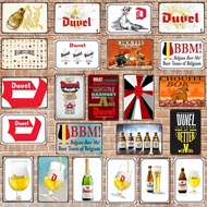 Papan Tanda Logam Bir Duvel Belgium 8x12 Inci - Hiasan Dinding Vintaj untuk Pub, Dapur, Restoran, Ba