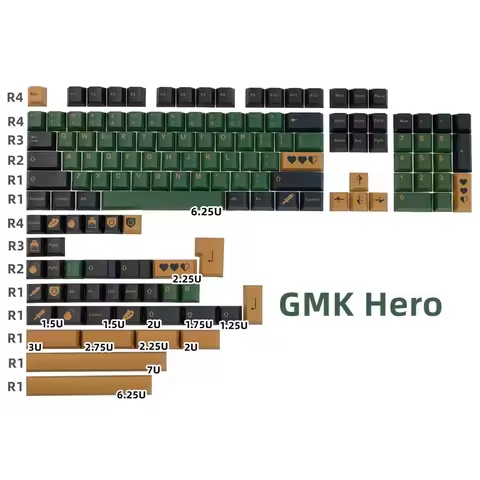 140 Keys/set GMK Hero Keycaps PBT Dye Subbed Key Caps Cherry Profile Keycap For Keychron Q2 K2 65% 7