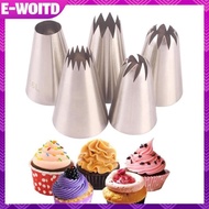 E-WOITD 5PCs Large Icing Piping Pastry Nozzle Tips Baking Tools Cream Cupcake Decor E-WOITD