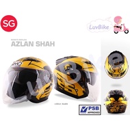 PSB Approved NHK GT Azlan Shah Open Face Motorcycle Helmet With Double Visor