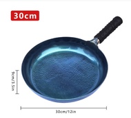 Konco 28/30cm blue iron wok Chinese traditional handmade Wok Uncoated Frying pan for Gas cooker stir-Fry Pans Thick Pots cookware gift