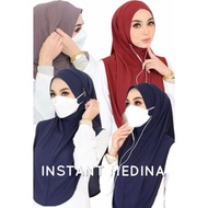 Tudung Instant Medina | Travel &amp; Mask Friendly | Handsfree