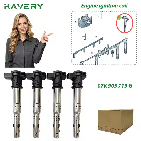 KAVERY For 07K905715F Car Ignition Coil 07K905715G Fits VW Golf MK6 A4 A6 Q3 Q5 TT R8 1.8T 2.0T Repl