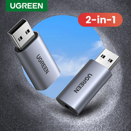 UGREEN USB Sound Card Audio Interface USB Sound Card for Laptop PC PS4 Earphone Microphone Audio Card USB External Sound Card
