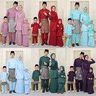 Family Set Raya 2021 . Sedondon Raya Ayah Ibu Anak . Selendang Lace Kurung Moden . Baju Melayu Cekak Musang . Seri Set