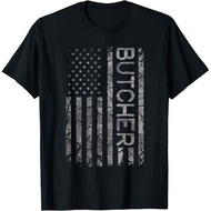 Butcher Funny Job Title Worker American Flag Butcher T-Shirt