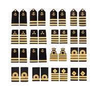 IMPA Rank Merchant Marine Epaulette, 1-4 Bar Gold Bullion Braid, Captain Ship Officer Uniform Should