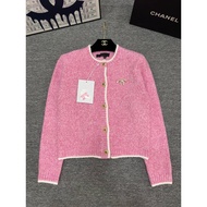 Y7IQ CHA* New women's knit cardigan jacket in pink with a youthful vibe