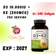 NatureBell Vitamin K2 D3 Virgin Coconut Oil OR D3 10000IU K2 200mcg