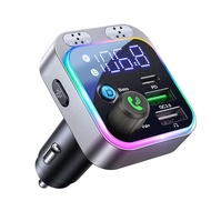 Kebeteme xe máy phát FM Bluetooth Bluetooth 5.3 FM Transmitter 3 cổng sạc cho xe FM/AUX sạc xe hơi n