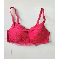 [SIZE 36_REAL PHOTO]_CODE L8_Bra / Lace and chiffon Bra with red breast augmentation pad