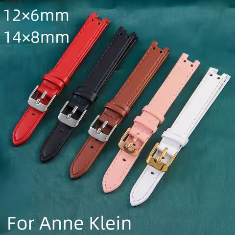For Anne Klein AK2618 2157 2156 Leather watch strap Women watchband Specialized replacement bracelet