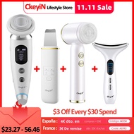 ✓◇CkeyiN EMS Face Massager Light Therapy Machine+Ultrasonic Skin Scrubber+Electric Face Massage Clea