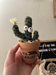 大眼仔編織仙人掌療癒小盆栽/文青/辦公小物